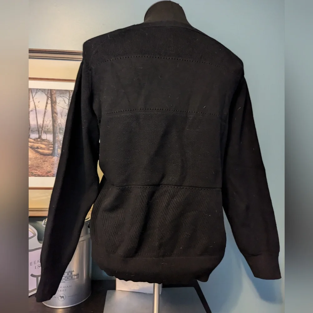 Theory Abner D Enchanted crew neck sweater, size large, black